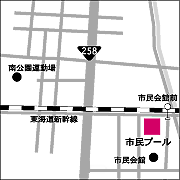 市民プールの地図