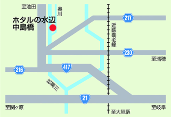 ホタルの水辺中島橋マップ