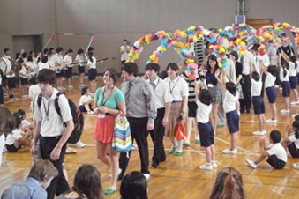 牧田小での歓迎会