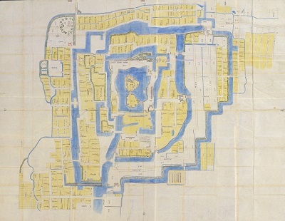 1630年頃の大垣城下を描いた古地図(大垣市立図書館蔵）