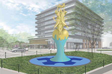 新市庁舎完成を記念したシンボルモニュメント完成予想図の画像