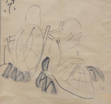 藤森素檗筆 芭蕉・曽良図画賛