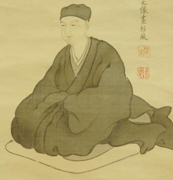 前田呉耕写 杉山杉風筆 芭蕉坐像