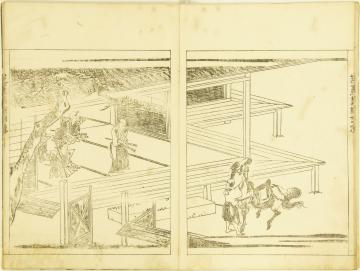 藤堂新七郎家に仕えた芭蕉（蝶夢著『芭蕉翁絵詞伝』より）　全体
