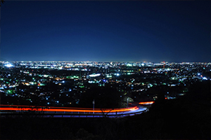 金生山から眺める夜景の写真