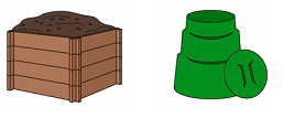 木枠コンポストと設置型コンポスト