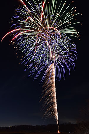 大垣の冬の夜空を彩った花火