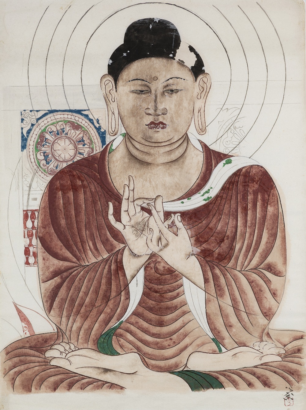 法隆寺金堂壁画模写（阿弥陀如来）の画像