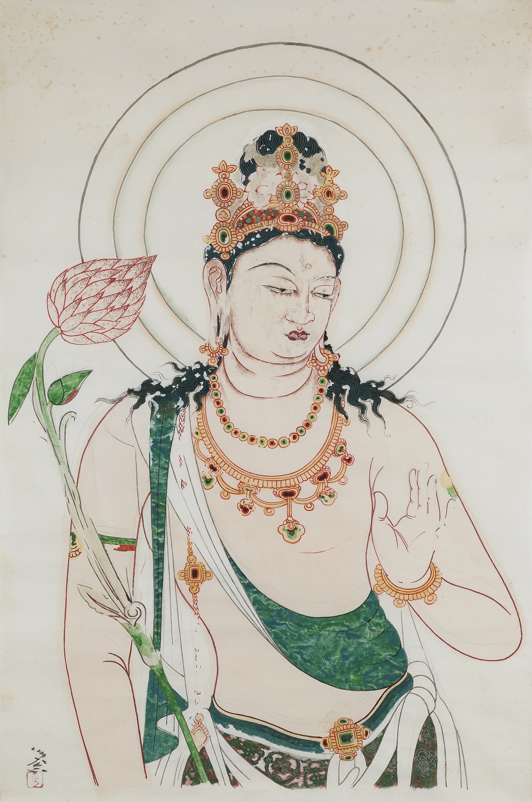 法隆寺金堂壁画再現模写（勢至菩薩）